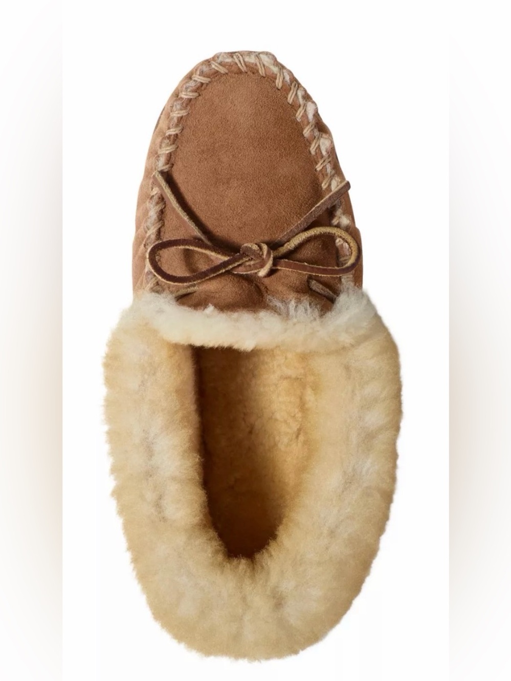 LL Bean Wicked Good Moccasins Slippers Woman’s 10 Wide Real Lamb Fur Shearling